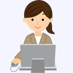 パソコンをいじる女性